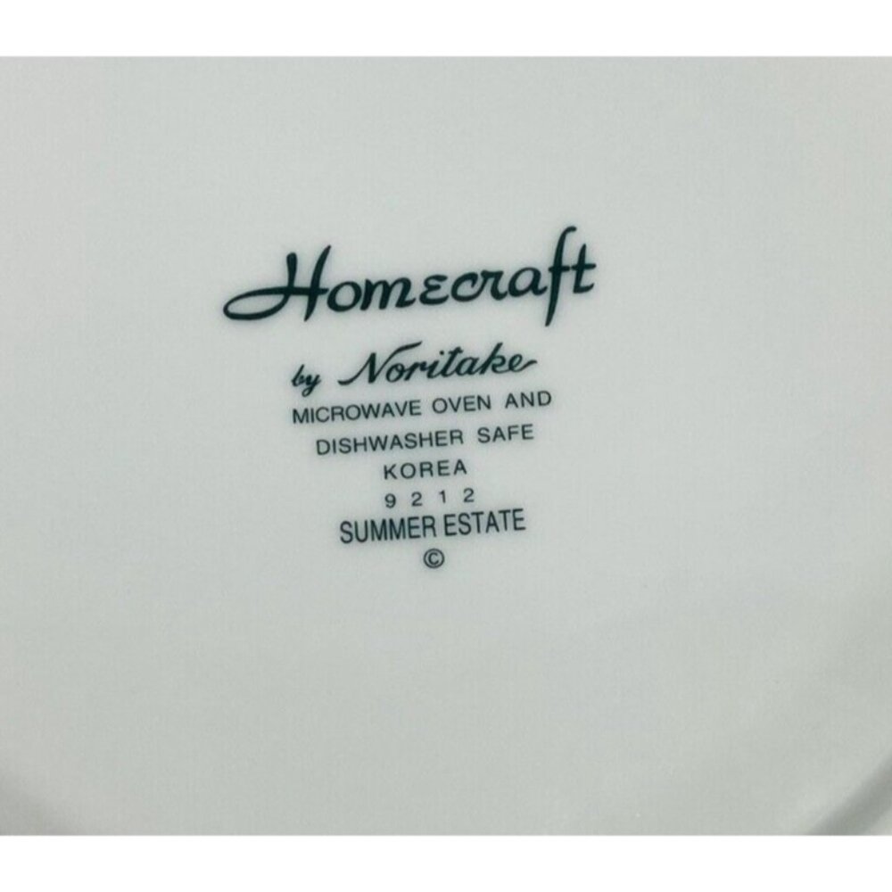 Noritake Homecraft SUMMER ESTATE Yellow Stripe Floral 8.5" Salad Plate Set of 3 - Picture 9 of 15